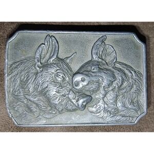 Vintage Pig Hog Heads Belt Buckle Men's 3"x2" Metal 4H FFA